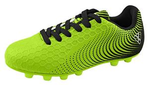 Vizari USA Stealth Boys Girls Soccer Cleats | Youth Firm Ground Athletic Outdoor Football Shoes for Toddler, Little Kid, Big Kid | Lightweight & Durable Green/Black