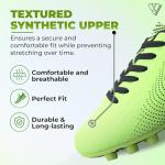 Vizari USA Stealth Boys Girls Soccer Cleats | Youth Firm Ground Athletic Outdoor Football Shoes for Toddler, Little Kid, Big Kid | Lightweight & Durable Green/Black