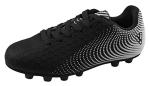 Vizari USA Stealth Boys Girls Soccer Cleats | Youth Firm Ground Athletic Outdoor Football Shoes for Toddler, Little Kid, Big Kid | Lightweight & Durable Black/White