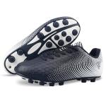 Vizari USA Stealth Boys Girls Soccer Cleats | Youth Firm Ground Athletic Outdoor Football Shoes for Toddler, Little Kid, Big Kid | Lightweight & Durable Black/White