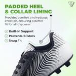 Vizari USA Stealth Boys Girls Soccer Cleats | Youth Firm Ground Athletic Outdoor Football Shoes for Toddler, Little Kid, Big Kid | Lightweight & Durable Black/White