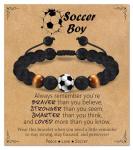 WIKHIA Soccer Bracelet Gifts for Teen Boys, Birthday & Christmas Soccer Gifts for Son Grandson Brother Nephew Friend Players Team