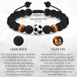 WIKHIA Soccer Bracelet Gifts for Teen Boys, Birthday & Christmas Soccer Gifts for Son Grandson Brother Nephew Friend Players Team