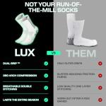 Lux Dual Grip Socks - Soccer Grip Socks for Men and Women. GripArray™ Engineered Performance & Comfort - Anti-Slip Grip Socks for Soccer