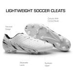 DREAM PAIRS Men's Firm Ground Soccer Cleats Shoes,Size 7,White/Black,MEGA-1