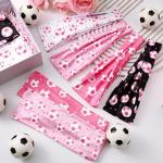12 Pcs Pink Soccer Headbands Gifts Pink Soccer Hair Accessories Cooling Headbands for Women October Football Team Gift Bulk Elastic Soft Non Slip Hair Bands Warp for Daily Workout Yoga Running Sports
