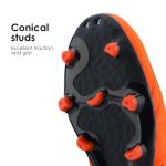 DREAM PAIRS Mens Sport Flexible Athletic Lace Up Light Weight Outdoor Cleats Football Soccer Shoes,Size 8.5,Orange/Navy,160859-M