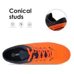DREAM PAIRS Mens Sport Flexible Athletic Lace Up Light Weight Outdoor Cleats Football Soccer Shoes,Size 8.5,Orange/Navy,160859-M