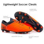DREAM PAIRS Mens Sport Flexible Athletic Lace Up Light Weight Outdoor Cleats Football Soccer Shoes,Size 8.5,Orange/Navy,160859-M