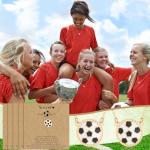 Quelay 12 Set Sports Necklaces Team Gift Inspirational Jewelry Pendant Charm for Women Coach Party Favors (Gold Soccer)