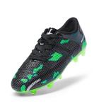 DREAM PAIRS Boys Girls Soccer Cleats Kids Football Shoes for Little/Big Kid,Size 3 Little Kid,Black/Green,SDSO2301K