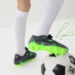 DREAM PAIRS Boys Girls Soccer Cleats Kids Football Shoes for Little/Big Kid,Size 3 Little Kid,Black/Green,SDSO2301K