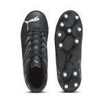 PUMA Kids Attacanto Firm, Artificial Ground Soccer Cleats Sneaker, Black-Silver Mist, 11 US Unisex Toddler