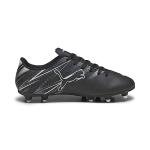 PUMA Kids Attacanto Firm, Artificial Ground Soccer Cleats Sneaker, Black-Silver Mist, 11 US Unisex Toddler