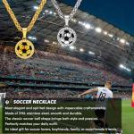 Alissl Soccer Necklace for Men, Women, Teens - Solid Stainless Steel Wheat Chain with Gift Box Sports Accessories Trendy Team Fan Soccer Lover Gifts for Son Daughter Grandson Nephew Granddaughter