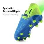 DREAM PAIRS Mens Sport Flexible Athletic Lace Up Light Weight Outdoor Cleats Football Soccer Shoes,Size 7.5,Royal/Lemon/Green,160859-M