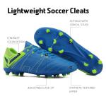 DREAM PAIRS Mens Sport Flexible Athletic Lace Up Light Weight Outdoor Cleats Football Soccer Shoes,Size 7.5,Royal/Lemon/Green,160859-M