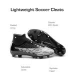 DREAM PAIRS Men's Soccer Cleats Lightweight Football Cleats Professional Training High-top Soccer Shoes,Size 9.5,Black/Light Grey,SDSS2401M
