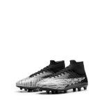 DREAM PAIRS Men's Soccer Cleats Lightweight Football Cleats Professional Training High-top Soccer Shoes,Size 9.5,Black/Light Grey,SDSS2401M