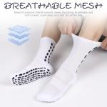 Barrlves 6 Pairs Grip Soccer Socks Colorful Non Slip Sports Football Basketball Hospital Yoga Socks for Men Women(6 Pairs, 3pairs black+3pairs white)