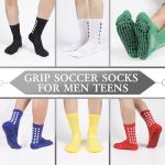 Barrlves 6 Pairs Grip Soccer Socks Colorful Non Slip Sports Football Basketball Hospital Yoga Socks for Men Women(6 Pairs, 3pairs black+3pairs white)
