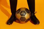 RIP-IT Womens Pro Black & Gold Training Soccer Ball #5 - Features Traditional 32 Panel Construction - Includes Winding Bladder for Long-Lasting Inflation