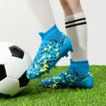 DREAM PAIRS Boys Football Cleats Youth High Top Firm Ground Soccer Shoes for Little/Big Kids,Size 5 Big Kid,Blue,SDSO2402K