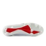 New Balance Unisex Furon Dispatch FG V7+ Soccer Shoe, White/Black/True Red, 4.5 US Men