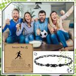 Liliaafar 12 Sets Soccer Team Gift Rope Necklaces Team Necklaces Gift Bulk with Inspirational Card Adjustable Braided Cord Bracelet Sports String Accessories for Men Women Braided Presents