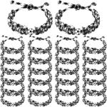 Landical 24 Pcs Soccer Bracelet for Boys Adjustable Handmade Braided Bracelet Wristbands Inspirational Sport Accessories Boy Soccer Party Favors for Teams Player Gift Birthday Jewelry Accessories