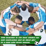 Landical 24 Pcs Soccer Bracelet for Boys Adjustable Handmade Braided Bracelet Wristbands Inspirational Sport Accessories Boy Soccer Party Favors for Teams Player Gift Birthday Jewelry Accessories