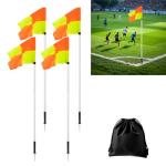 5FT Soccer Corner Flags, Adjustable Soccer Agility Poles with Ground Spring Nails and Corner Flags Set of 4 for Soccer Field，Speed and Agility Training Equipment for Outdoor with Carry Bag