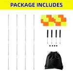 5FT Soccer Corner Flags, Adjustable Soccer Agility Poles with Ground Spring Nails and Corner Flags Set of 4 for Soccer Field，Speed and Agility Training Equipment for Outdoor with Carry Bag