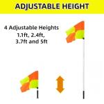 5FT Soccer Corner Flags, Adjustable Soccer Agility Poles with Ground Spring Nails and Corner Flags Set of 4 for Soccer Field，Speed and Agility Training Equipment for Outdoor with Carry Bag