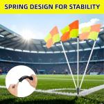 5FT Soccer Corner Flags, Adjustable Soccer Agility Poles with Ground Spring Nails and Corner Flags Set of 4 for Soccer Field，Speed and Agility Training Equipment for Outdoor with Carry Bag