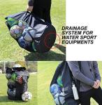 Fitdom Heavy Duty XL Soccer Mesh Equipment Ball Bag w/Adjustable Shoulder Strap Design for Coach. with an Over-Sized Front Pocket for Sporting Accessories. Best for All Outdoor & Water Gears