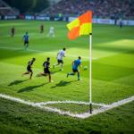 5FT Soccer Corner Flags, Adjustable Soccer Agility Poles with Ground Spring Nails and Corner Flags Set of 4 for Soccer Field，Speed and Agility Training Equipment for Outdoor with Carry Bag