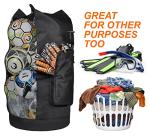 Fitdom Heavy Duty XL Soccer Mesh Equipment Ball Bag w/Adjustable Shoulder Strap Design for Coach. with an Over-Sized Front Pocket for Sporting Accessories. Best for All Outdoor & Water Gears