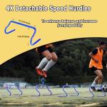 HRXYYCX Agility Ladder Speed Training Equipment Set-20ft Agility Ladder 4 Adjustable Hurdles Running Parachute Jump Rope Speed Training Equipment for Soccer Football Basketball