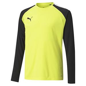 PUMA unisex child Team Pacer Goalkeeper Long Sleeve Jersey T Shirt, Fluorescent Yellow-puma Black-puma White, Large US