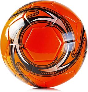 Western Star Soccer Ball Size 3 & Size 4 & Size 5 - Official Match Weight - 6 Designs - Youth & Adult Soccer Players - Attractive and Durable Design - Match Grade Soccer Ball (Amber Orange, 4)