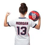 Icon Sports U.S.Women Soccer Game Day Tee - Officially Licensed Unisex Youth Short Sleeve T-Shirt 81 White Red Alex Morgan S