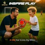 Western Star Soccer Ball Size 3 & Size 4 & Size 5 - Official Match Weight - 6 Designs - Youth & Adult Soccer Players - Attractive and Durable Design - Match Grade Soccer Ball (Amber Orange, 4)