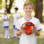 Western Star Soccer Ball Size 3 & Size 4 & Size 5 - Official Match Weight - 6 Designs - Youth & Adult Soccer Players - Attractive and Durable Design - Match Grade Soccer Ball (Amber Orange, 4)