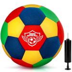 HopeRock House Soccer Ball Soft Foam Indoor Soccer Ball Size 4 with ‌Football Pump Inside for Your Home Ball Lightweight Safe for Dribbling Training, Youth Soccer Balls, Soccer Gifts for Boys 8-12