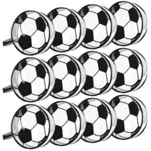 Reginary 12 Pcs Soccer Cosmetic Snack Bag Goodies Gifts Accessories for Makeup Bags Soccer Clear PVC Cheer Case Toiletry Zipper Pouch Waterproof Travel Handbag Purses Organizer for Team Gift