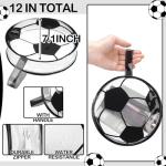 Reginary 12 Pcs Soccer Cosmetic Snack Bag Goodies Gifts Accessories for Makeup Bags Soccer Clear PVC Cheer Case Toiletry Zipper Pouch Waterproof Travel Handbag Purses Organizer for Team Gift