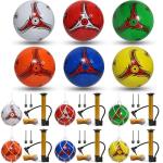 Youlina 6 Pack Soccer Balls with Pump and Needles, Size 3/4/5 Inflatable Soccer Ball Set for Adults, Training Games, Practice Gifts, Christian Charity and Donation Supplies