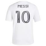 adidas Lionel Messi Inter Miami CF #10 Men's Player Name & Number Performance Shirt (White, XX-Large)