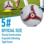 Youlina 6 Pack Soccer Balls with Pump and Needles, Size 3/4/5 Inflatable Soccer Ball Set for Adults, Training Games, Practice Gifts, Christian Charity and Donation Supplies
